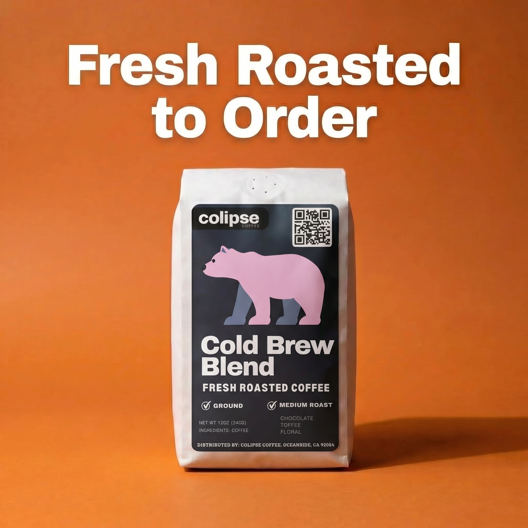 Colipse Cold Brew Coffee Grounds bag fresh roasted to order